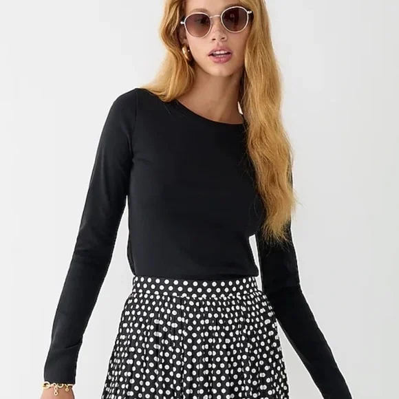 J crew perfect fit long sleeve crewneck tee shirt black - Picture 2 of 3